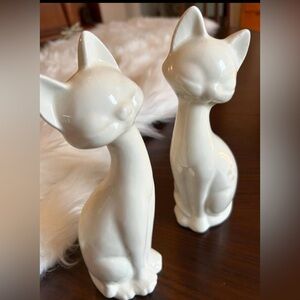 MCM - Mid century modern ceramic Cat Figurines 8" tall